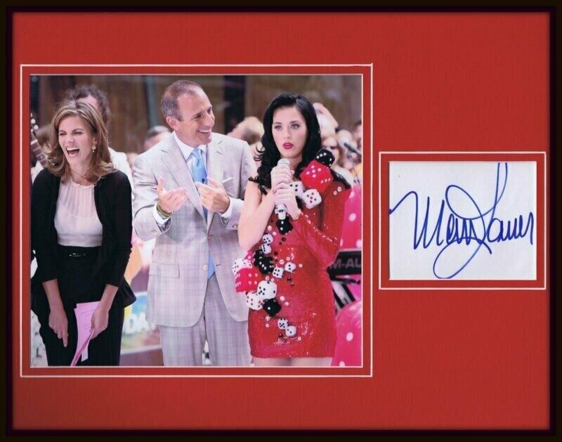 Matt Lauer Signed Framed 11x14 Photo Display Today Show w/ Katy Perry