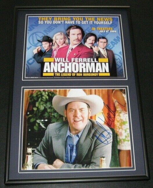 David Koechner Signed Framed 12x18 Photo Set AW Anchorman Champ