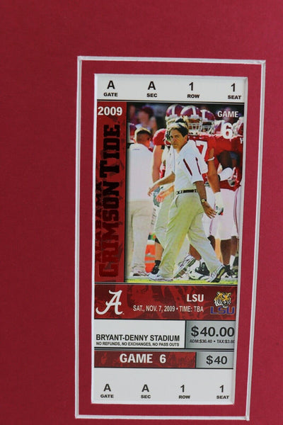 2009 Alabama vs LSU Framed 16x20 Photo / Ticket / Program Cover Set