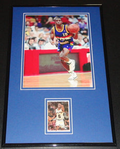 Avery Johnson Signed Framed 11x17 Photo Display Nuggets Spurs