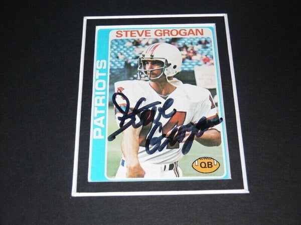 Steve Grogan Signed Framed 11x17 Photo Display Patriots