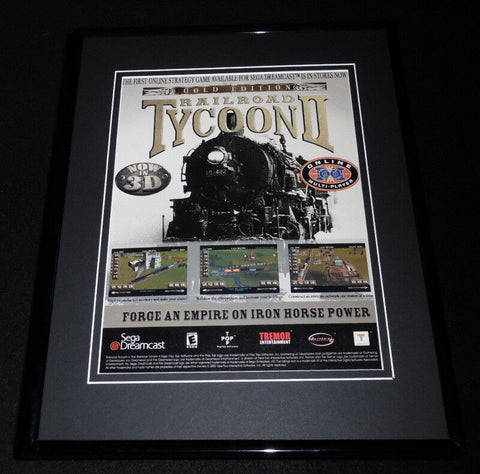 Railroad Tycoon 2000 Sega Dreamcast 11x14 Framed ORIGINAL Vintage Advertisement 