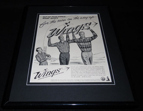 1958 Wings Sport Shirts 11x14 Framed ORIGINAL Vintage Advertisement Poster