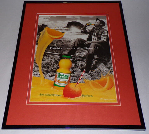 1999 Tropicana Pure Premium Orange Juice Framed 11x14 ORIGINAL Advertisement