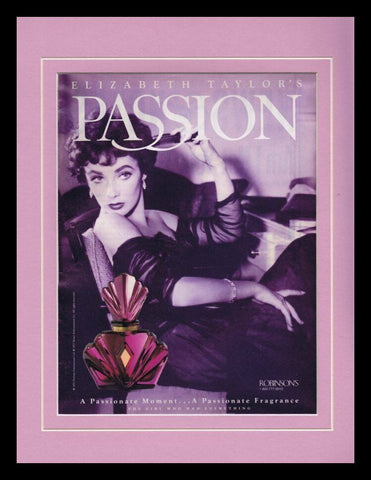 1992 Elizabeth Taylor Passion 11x14 Framed ORIGINAL Vintage Advertisement