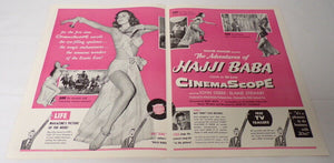 VINTAGE 1954 Adventures of Hajji Baba 12x18 Industry Poster Ad John Derek