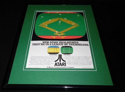 1982 Atari Realsports Baseball Football 11x14 Framed ORIGINAL Advertisement