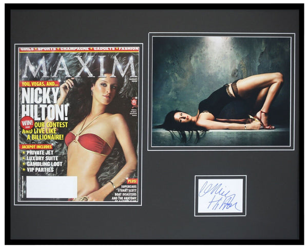 Nicky Hilton Signed Framed 2005 Maxim Cover & Photo Set JSA 