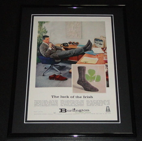 1958 Burlington Killarney Socks 11x14 Framed ORIGINAL Vintage Advertisement