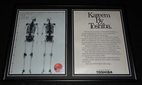 Kareem Abdul Jabbar 1986 Toshiba Framed ORIGINAL Advertising Display Lakers