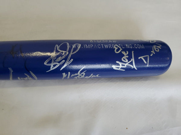 SIGNED TNA Impact Wrestling Baseball Bat 16 Autos 2014 World Tour Washington PA