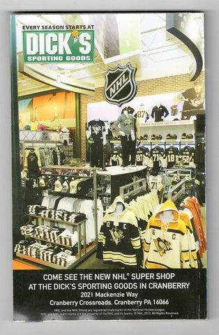 VINTAGE Apr 1 2014 Pittsburgh Penguins vs Carolina Program Brandon Sutter