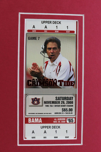 2008 Iron Bowl Alabama vs Auburn Framed 16x20 Photo / Ticket / Program Cover Set