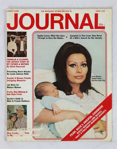 ORIGINAL Vintage Apr 1973 Ladies Home Journal Magazine Sophia Loren