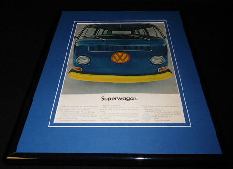 1967 VW Volkswagen Superwagon 11x14 Framed ORIGINAL Vintage Advertisement