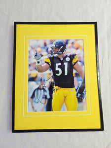 James Farrior Signed Framed 11x14 Photo Display Steelers