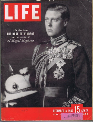 ORIGINAL Vintage Life Magazine December 8 1947 Duke of Windsor