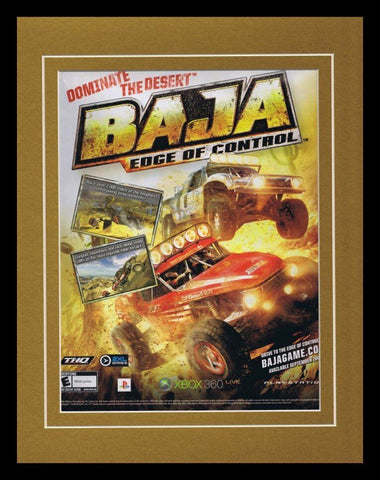 Baja Edge of Control 2008 XBox Framed 11x14 ORIGINAL Vintage Advertisement