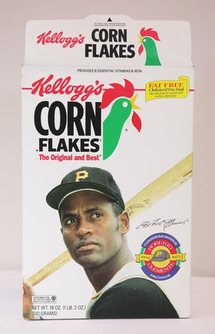 VINTAGE 1993 Kellogg's Corn Flakes Roberto Clemente Empty Cereal Box Pirates