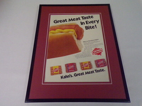 1986 Kahn's Hot Dogs / 3 Rivers Stadium 11x14 Framed ORIGINAL Advertisement 