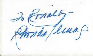 Rhonda Fleming Signed Vintage 3x5 Index Card JSA 