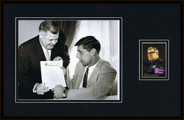 Weeb Ewbank Signed Framed 11x17 Photo Display w/ Joe Namath 