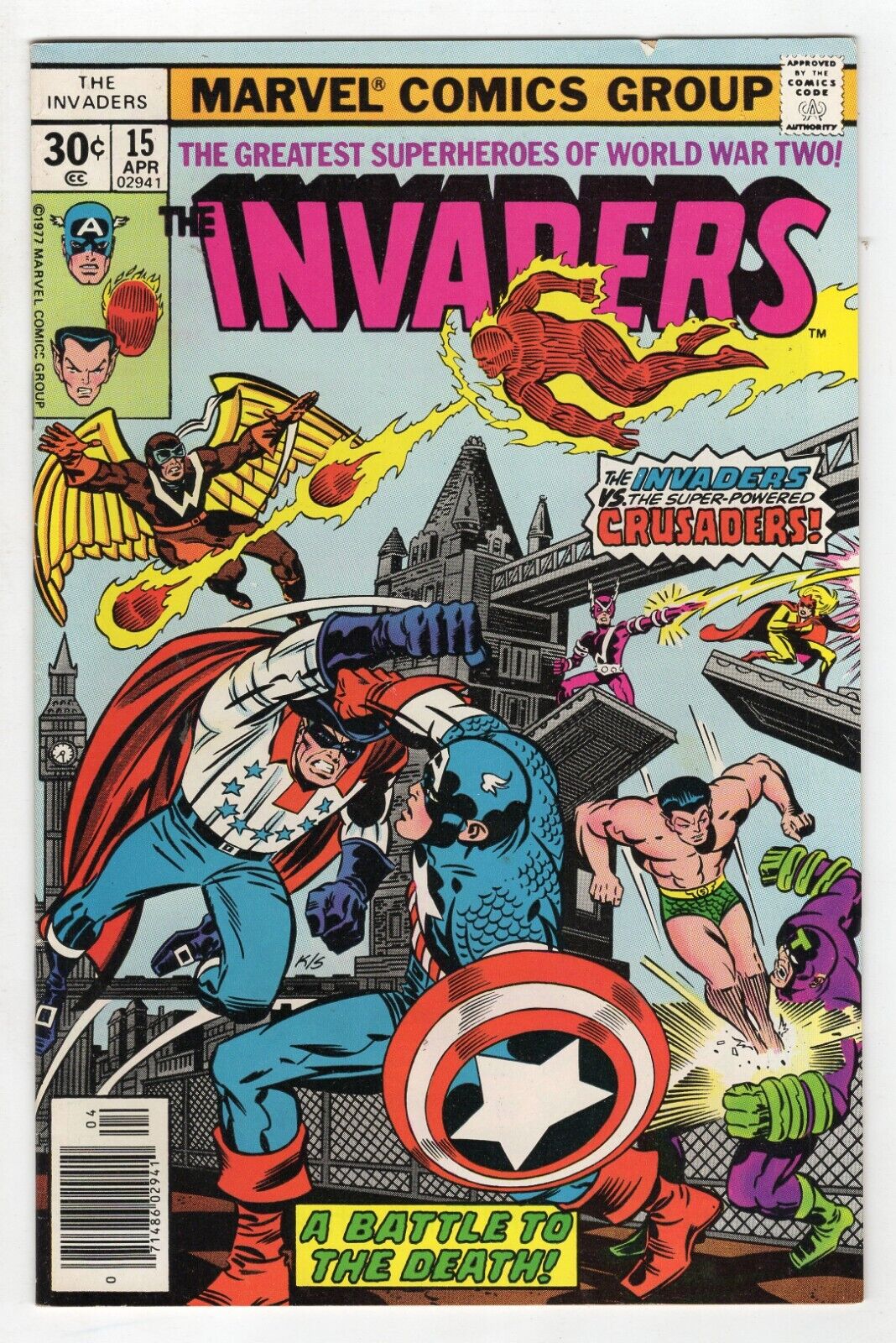 Invaders #15 VINTAGE 1977 Marvel Comics