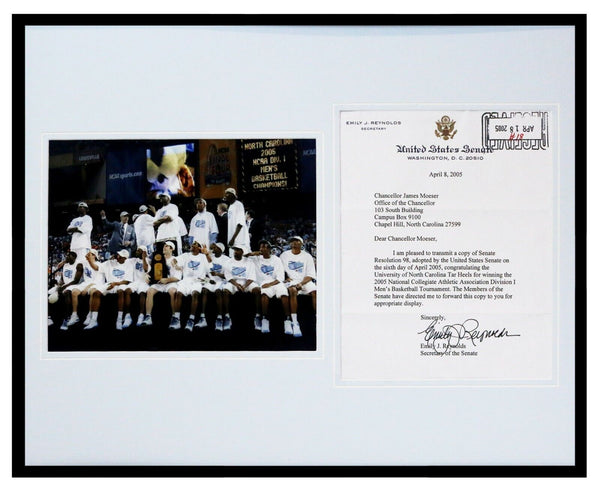 2005 North Carolina Champs 16x20 Framed Senate Resolution & Team Photo Display