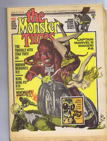 ORIGINAL Vintage 1973 The Monster Times Horror Newspaper Magazine #25 Batman