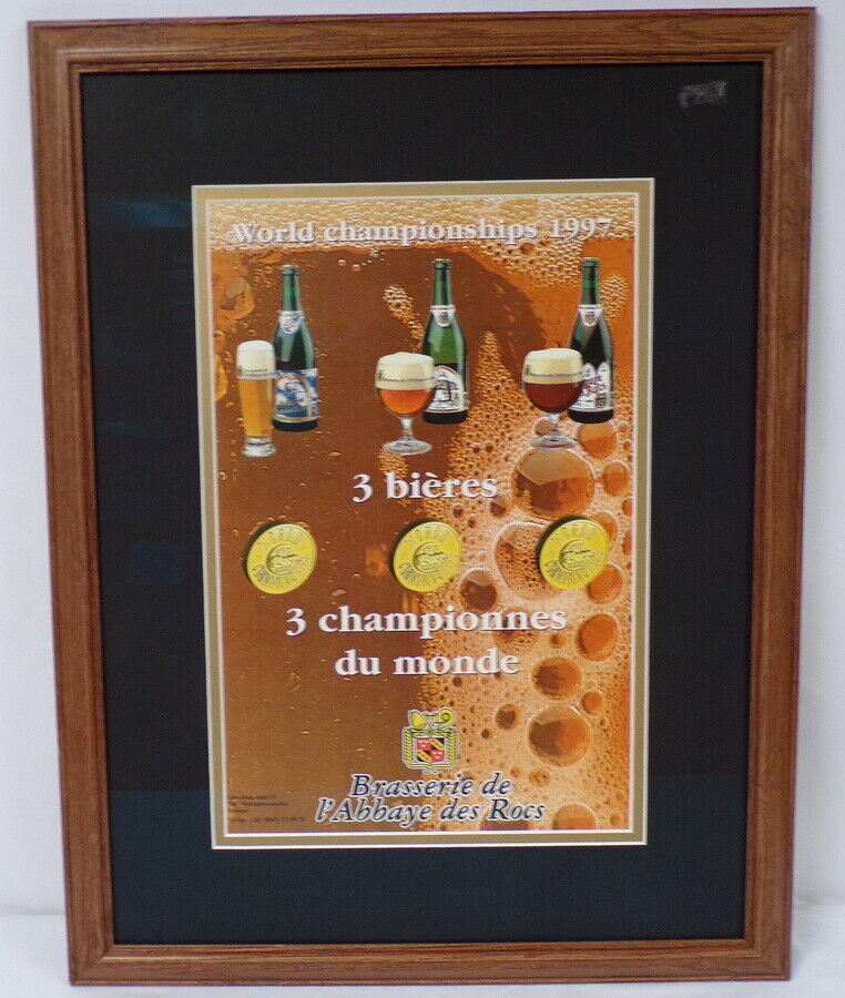 1997 Brasserie de L'Abbaye Des Rocs Belgium Beer 18x23" Framed Poster Art 