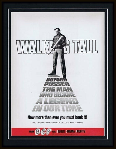 ORIGINAL Vintage 1974 Walking Tall 11x14 Framed Advertisement Joe Don Blake