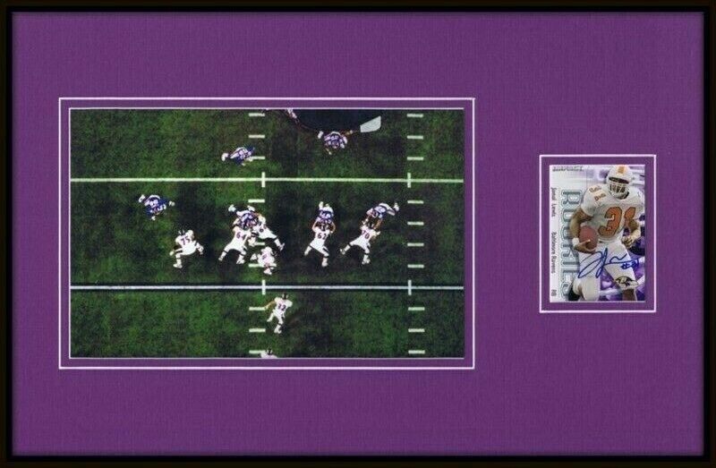 Jamal Lewis Super Bowl XXXV Signed Framed 11x17 Photo Display Ravens