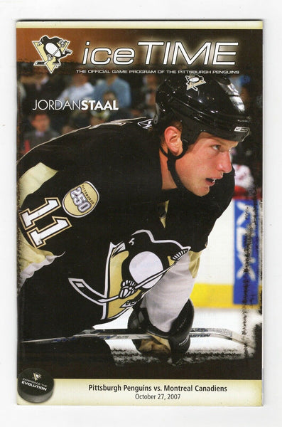 VINTAGE Oct 27 2007 Pittsburgh Penguins Montreal Canadiens Program Malkin 3 AST