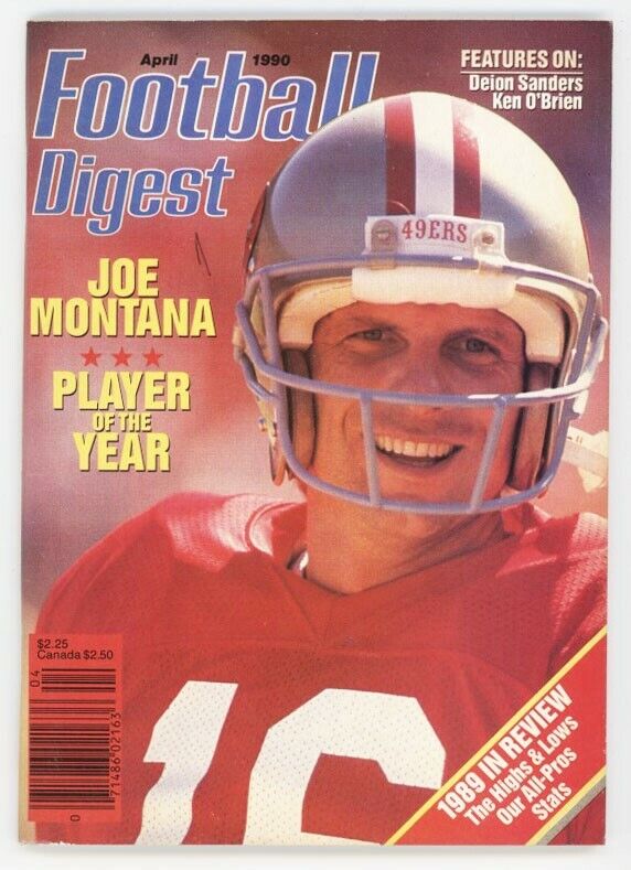 VINTAGE Apr 1990 Football Digest Magazine Joe Montana 49ers