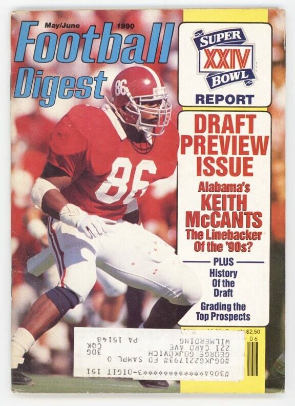 VINTAGE May 1990 Football Digest Magazine Keith McCants Alabama