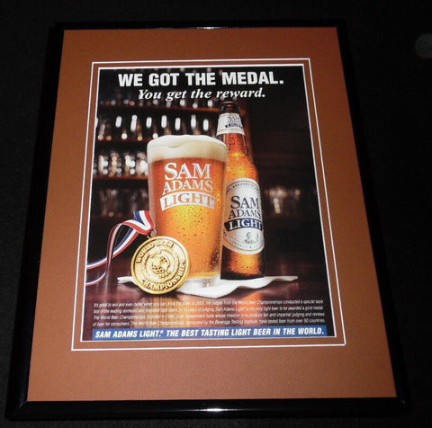 2004 Sam Adams Light Beer Framed 11x14 ORIGINAL Advertisement