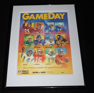 GameDay 11x14 Framed ORIGINAL 1989 Magazine Cover Greatest QBs Unitas Montana