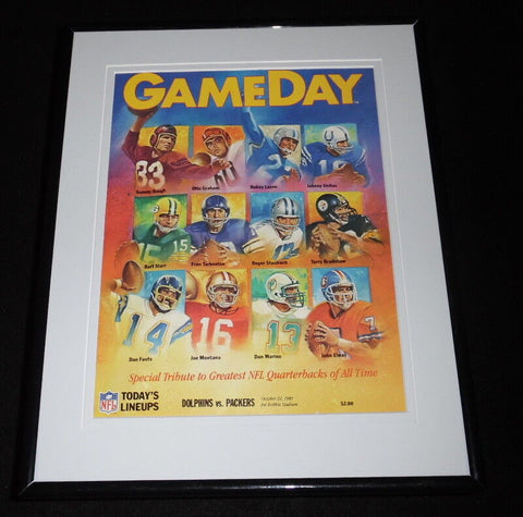 GameDay 11x14 Framed ORIGINAL 1989 Magazine Cover Greatest QBs Unitas Montana