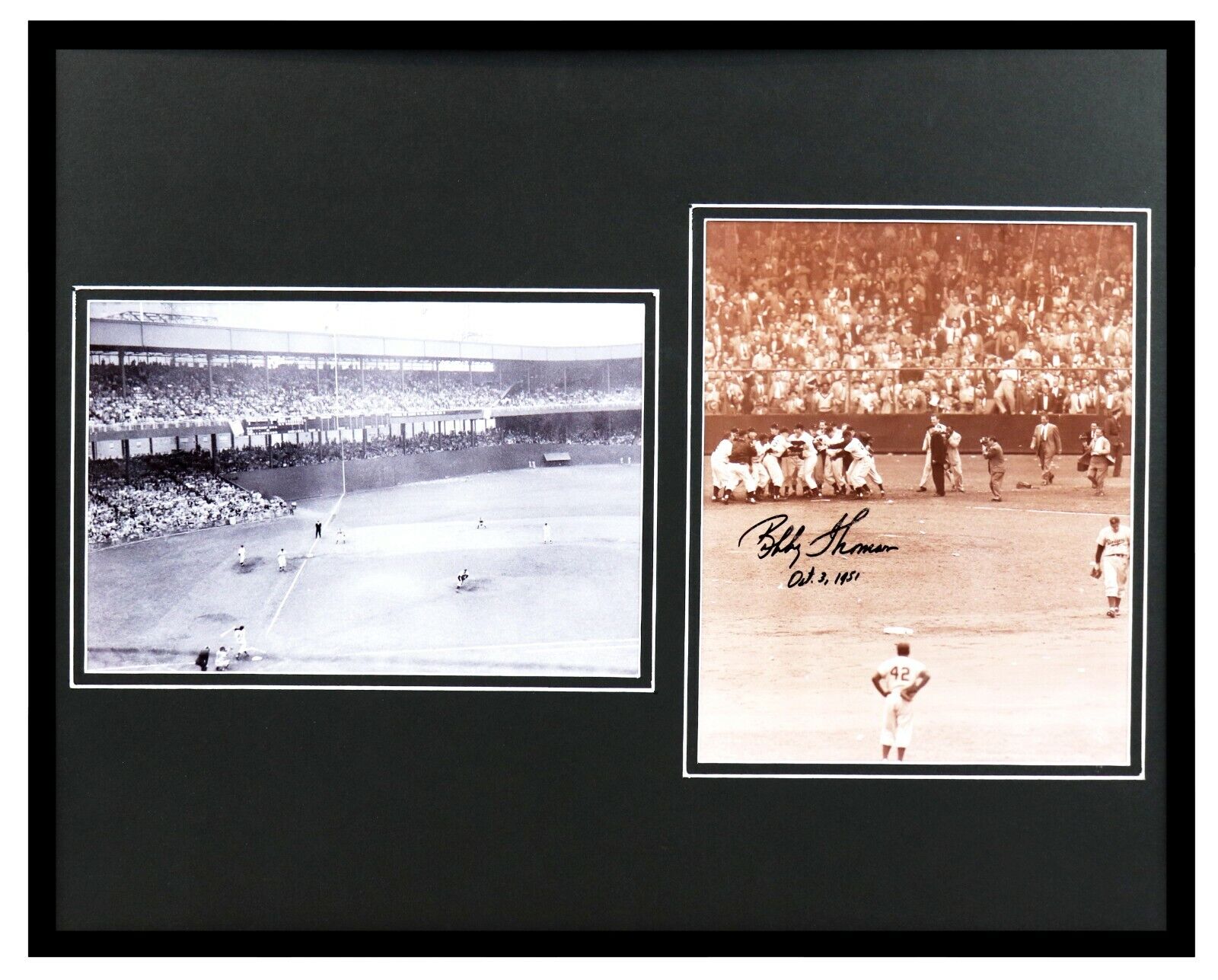 Bobby Thomson Signed Framed 16x20 Shot Heard the World Framed Photo Set