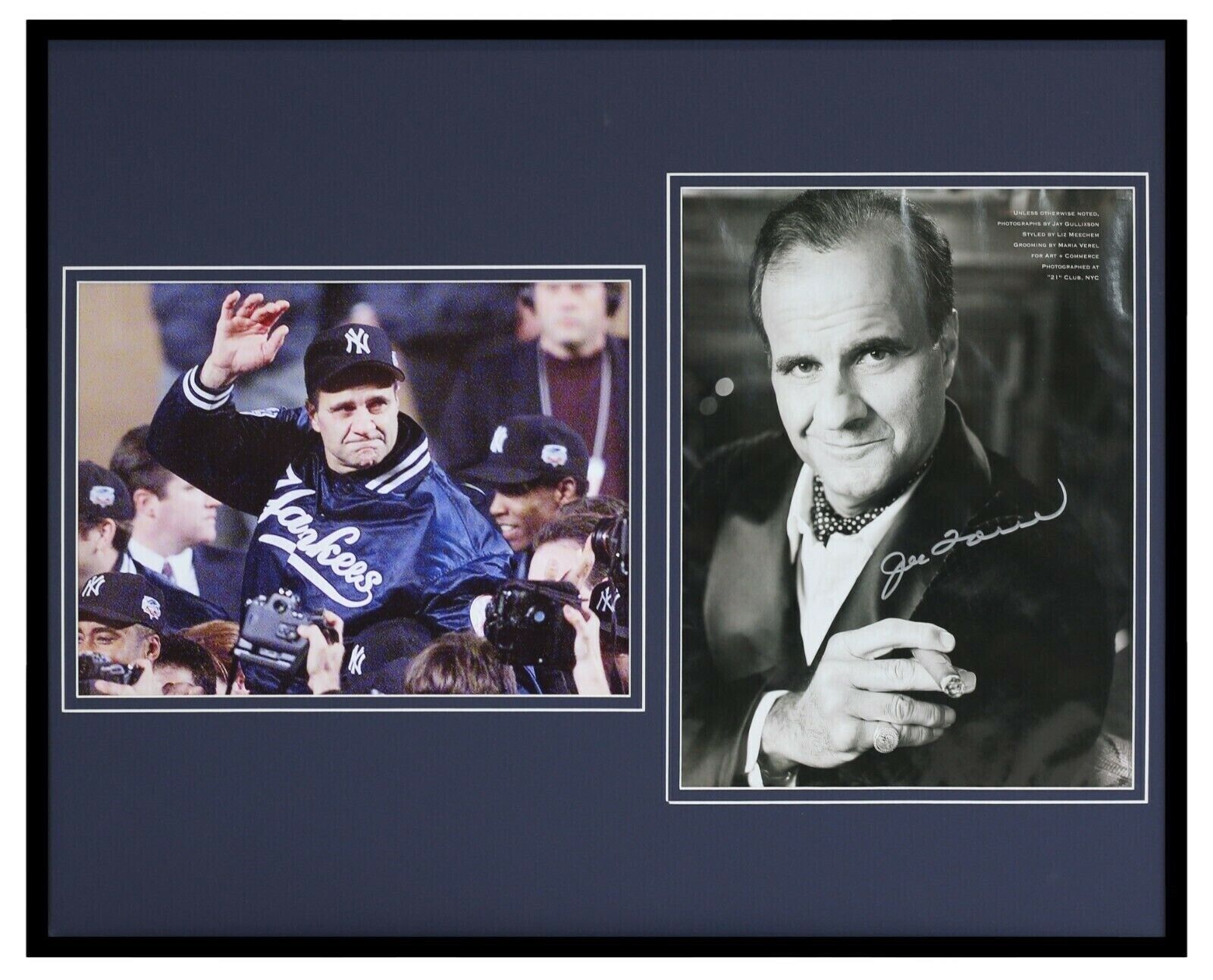 Joe Torre Signed Framed 16x20 Photo Set Yankees World Series