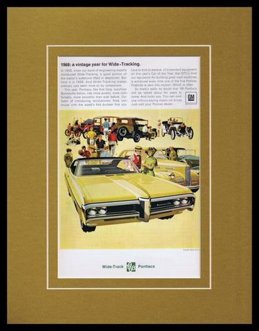 1968 Wide Track Pontiac Bonneville Framed 11x14 ORIGINAL Vintage Advertisement 