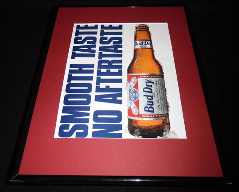 1991 Bud Dry Beer Framed 11x14 ORIGINAL Vintage Advertisement C