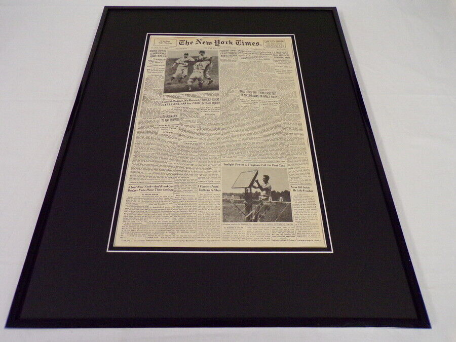 New York Times Oct 5 1955 Framed 16x20 Front Page Poster Dodgers Win Series