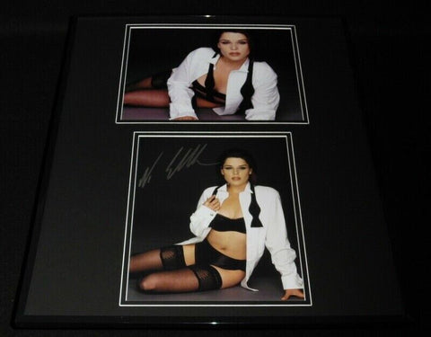 Neve Campbell Signed Framed 16x20 Lingerie Photo Display JSA Scream