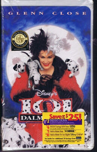 Disney 101 Dalmatians Glenn Close VINTAGE VHS Cassette Clamshell Box