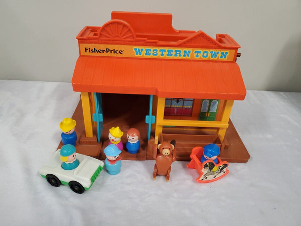 VINTAGE 1982 Fisher Price Western Town Playset 934 w/ bonus figures