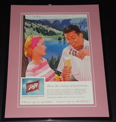 1959 Schlitz 11x14 Framed ORIGINAL Vintage Advertisement Poster