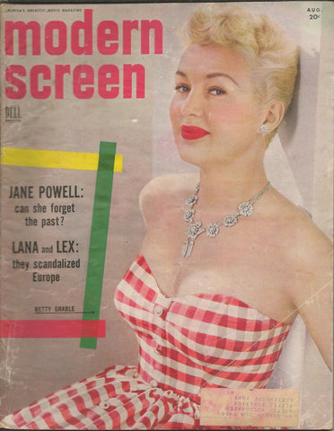 ORIGINAL Vintage August 1953 Modern Screen Magazine Betty Grable