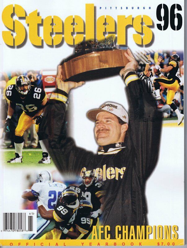 1996 Pittsburgh Steelers Yearbook AFC Central Champs 1st Jerome Bettis Steeler