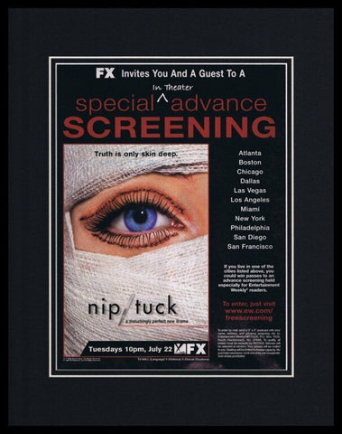 Nip/Tuck 2003 Advance Screening FX Framed 11x14 ORIGINAL Advertisement 